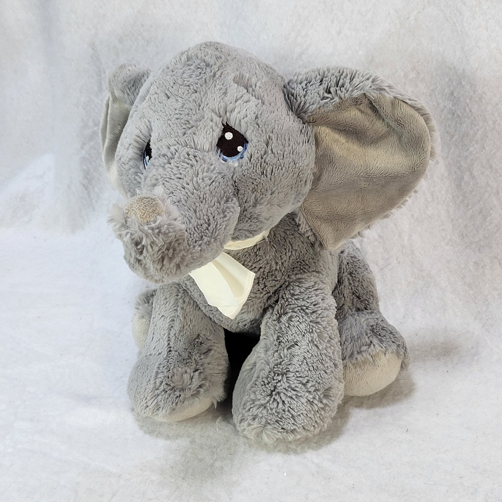 Precious Moments Aurora World Gray Elephant Plush Stuffed Animal Ribbon 2018